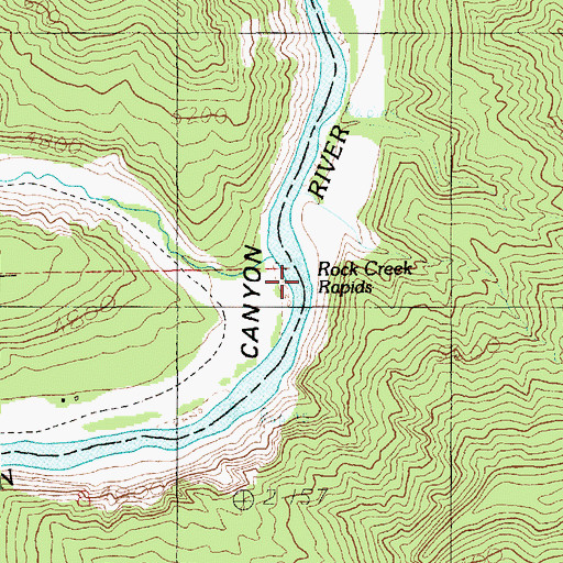 Topographic Map of Rock Creek Rapids, UT