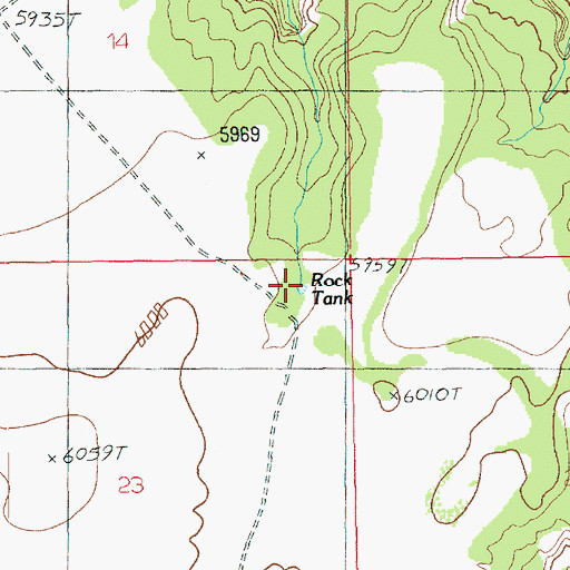 Topographic Map of Rock Tank, UT