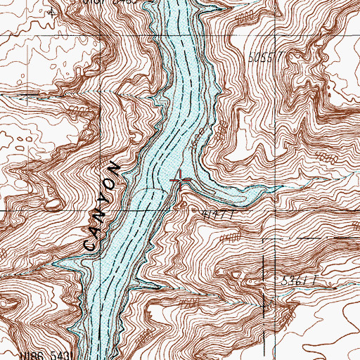 Topographic Map of Rockfall Canyon, UT