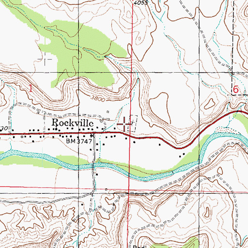 Topographic Map of Rockville Cemetery, UT