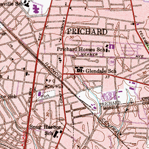 Topographic Map of Our Lady of Fatima Church, AL