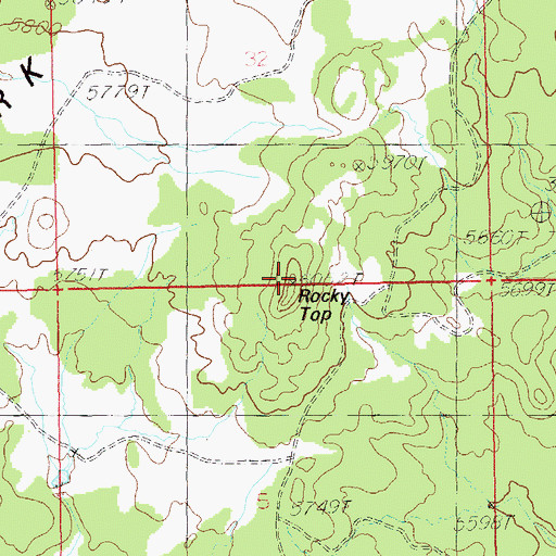 Topographic Map of Rocky Top, UT