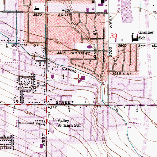 Topographic Map of Rolling Meadows Elementary School, UT