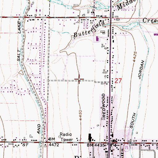 Topographic Map of Rosamond Elementary School, UT
