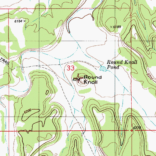 Topographic Map of Round Knoll, UT