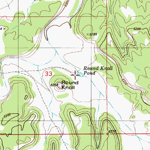 Topographic Map of Round Knoll Pond, UT