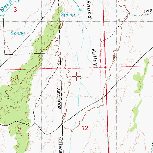 Topographic Map of Round Valley, UT