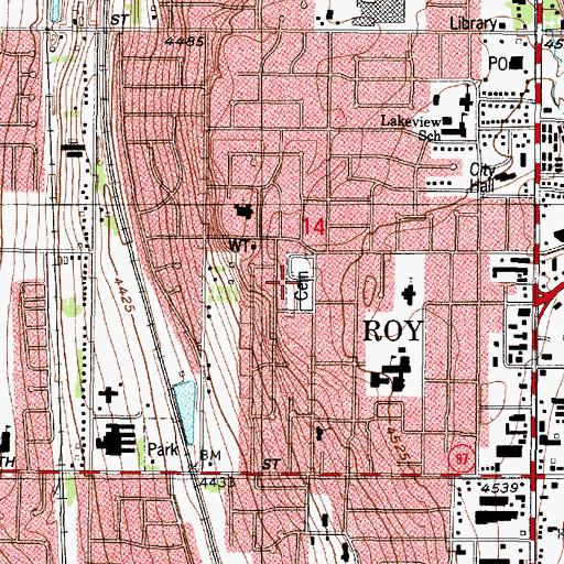 Topographic Map of Roy City Cemetery, UT