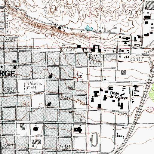 Topographic Map of Saint George City Cemetery, UT