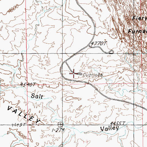 Topographic Map of Salt Valley Overlook, UT