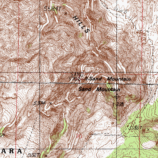 Topographic Map of Sand Mountain, UT