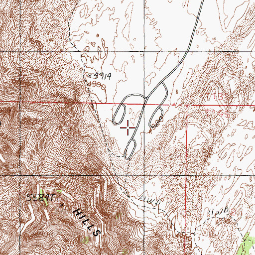 Topographic Map of Sand Mountain Campground, UT