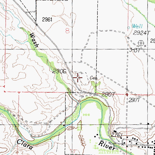 Topographic Map of Santa Clara Cemetery, UT