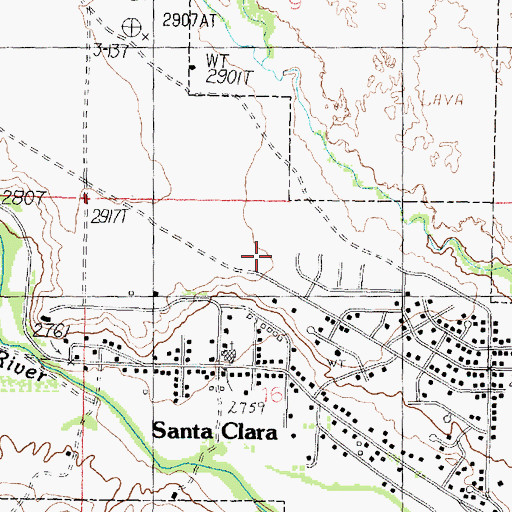 Topographic Map of Santa Clara Elementary School, UT