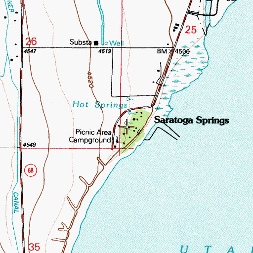 Topographic Map of Saratoga, UT