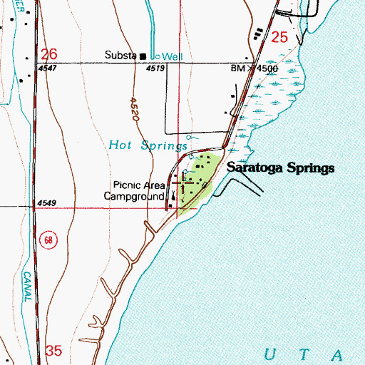 Topographic Map of Saratoga Resort, UT