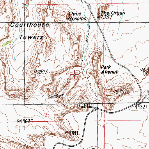 Topographic Map of Sausage Rock, UT