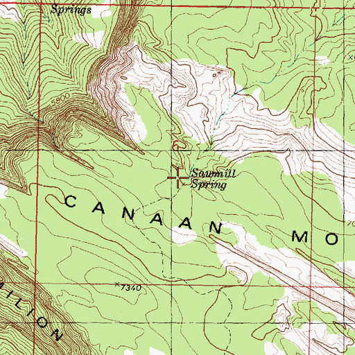 Topographic Map of Sawmill Spring, UT