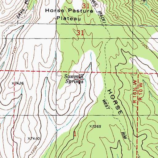 Topographic Map of Sawmill Springs, UT