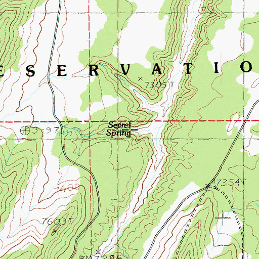 Topographic Map of Secret Spring, UT