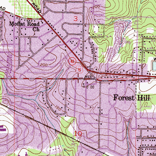 Topographic Map of Overlook Presbyterian Church, AL