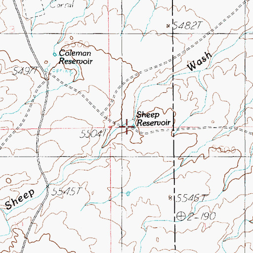 Topographic Map of Sheep Reservoir, UT
