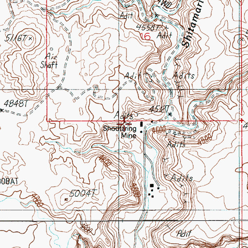 Topographic Map of Shootaring Mine, UT