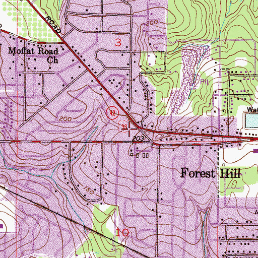 Topographic Map of Overlook Village Shopping Center, AL