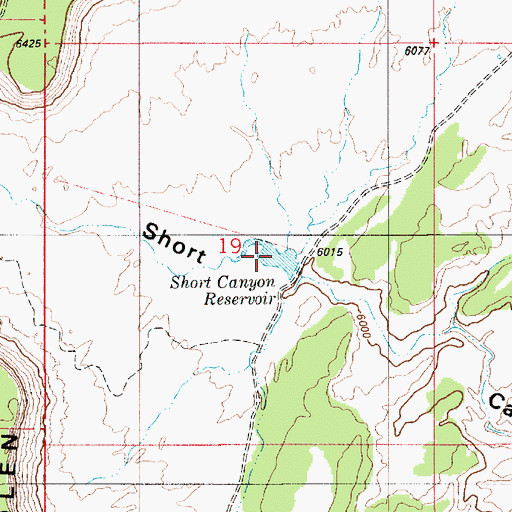 Topographic Map of Short Canyon Reservoir, UT
