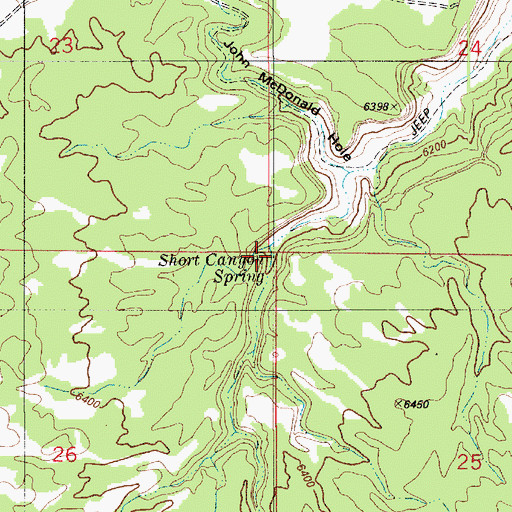 Topographic Map of Short Canyon Spring, UT