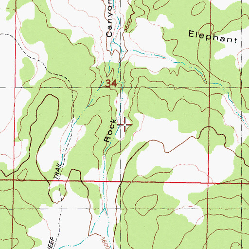 Topographic Map of Shunesburg Mail Trail, UT