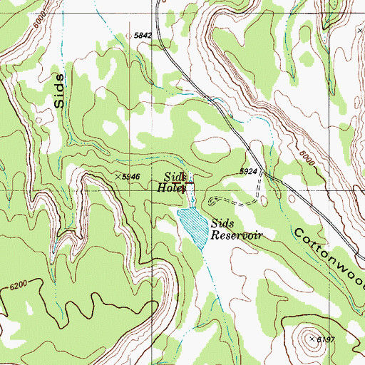Topographic Map of Sids Holes, UT
