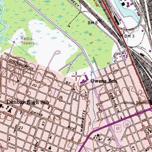 Topographic Map of Owens School Park, AL