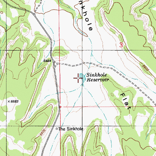 Topographic Map of Sinkhole Reservoir, UT