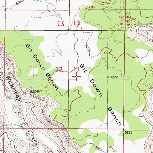 Topographic Map of Sit Down Bench, UT
