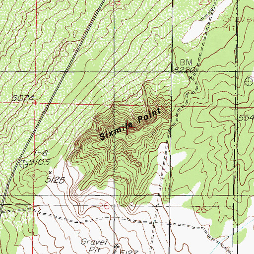 Topographic Map of Sixmile Point, UT
