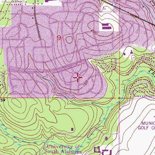 Topographic Map of Park Forest, AL