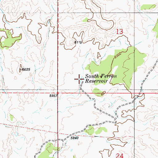 Topographic Map of South Ferron Reservoir, UT