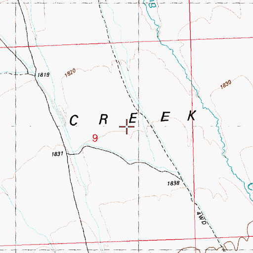 Topographic Map of Spring Creek Flat, UT