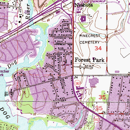 Topographic Map of Parkway Branch Mobile Public Library, AL