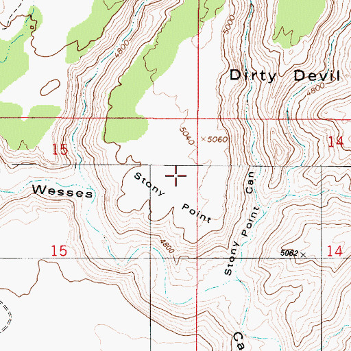 Topographic Map of Stony Point, UT