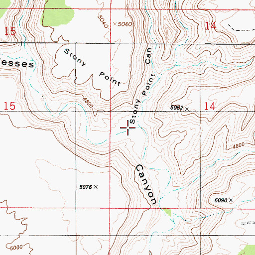 Topographic Map of Stony Point Canyon, UT