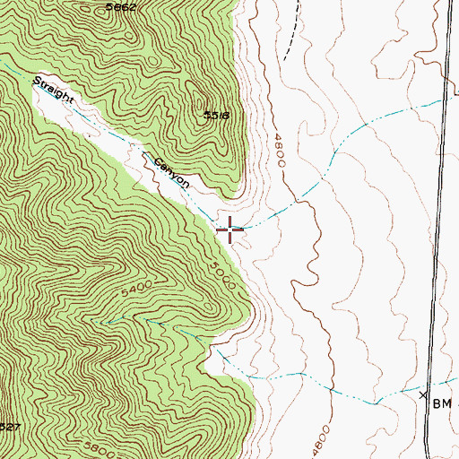 Topographic Map of Straight Canyon, UT