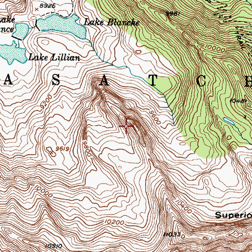 Topographic Map of Sundial Peak, UT