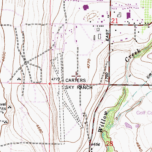 Topographic Map of Sunrise School, UT