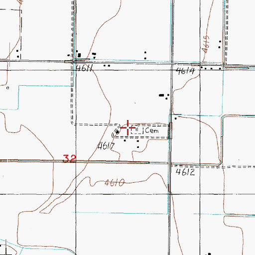 Topographic Map of Sutherland Cemetery, UT