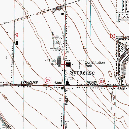 Topographic Map of Syracuse Elementary School, UT