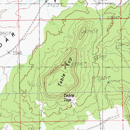 Topographic Map of Table Top, UT