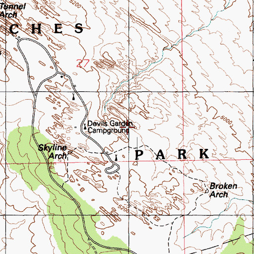 Topographic Map of Tapestry Arch, UT