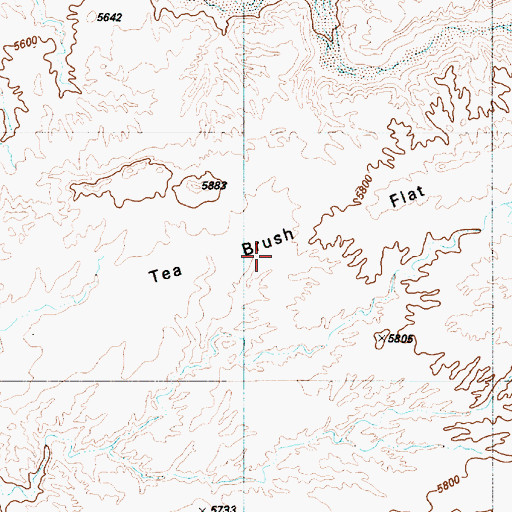 Topographic Map of Tea Brush Flat, UT